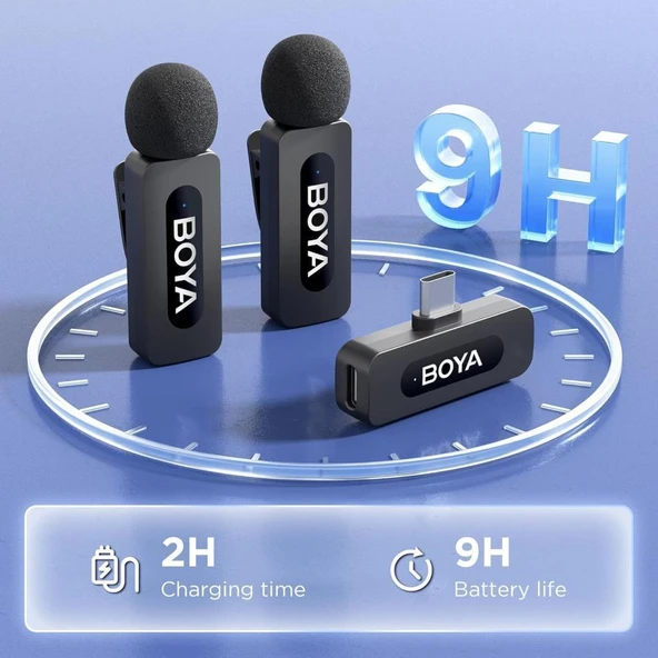 Boya BY-V20 Ultra Kompakt İkili Type-C Kablosuz Yaka Mikrofonu- TEŞHİR - 3