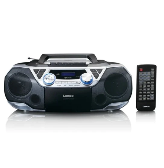 LENCO SCD-720SI - DAB+/FM radyo, Bluetooth®, CD, kaset çalar ve USB oynatıcılı taşınabilir boombox - Gümüş - 2