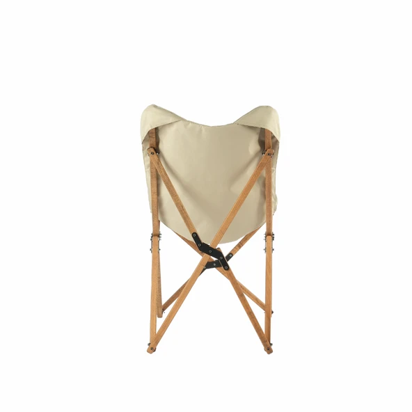 Bag The Joy Ahşap Katlanır Kamp Bahçe Sandalyesi Kahverengi Iskelet Bej Kılıf - 4