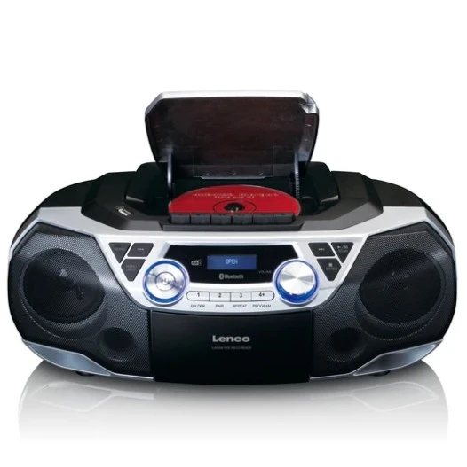 LENCO SCD-720SI - DAB+/FM radyo, Bluetooth®, CD, kaset çalar ve USB oynatıcılı taşınabilir boombox - Gümüş - 5