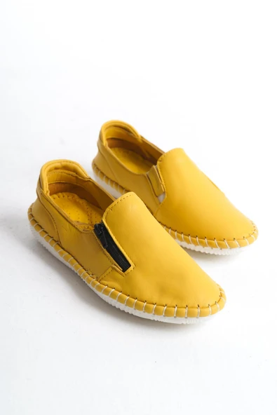 Kadın Hakiki Deri Yanı Fermuar Detaylı Günlük Ayakkabı Yumuşak Taban Dikişli Ayakkabı - Resim 4