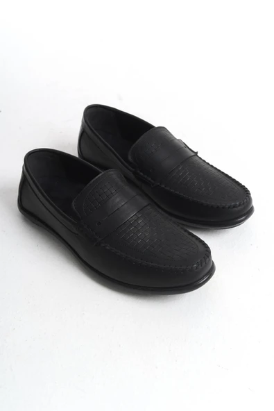 Erkek Hakiki Deri Loafer Comfort Ayakkabı Dikişli Günlük Ayakkabı - 4