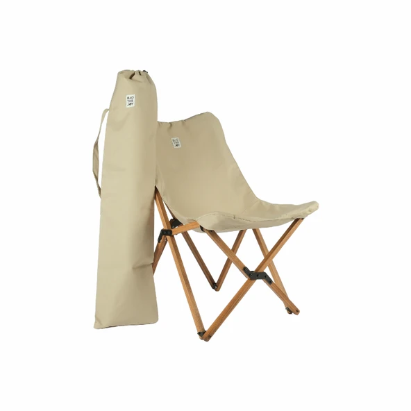 Bag The Joy Ahşap Katlanır Kamp Bahçe Sandalyesi Kahverengi Iskelet Bej Kılıf - 2