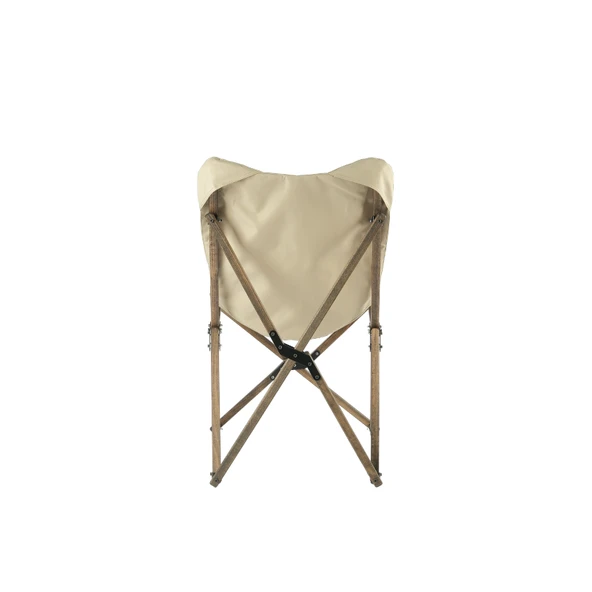 Ahşap Katlanır Kamp Bahçe Sandalyesi Antrasit Iskelet Bej Kılıf - 4