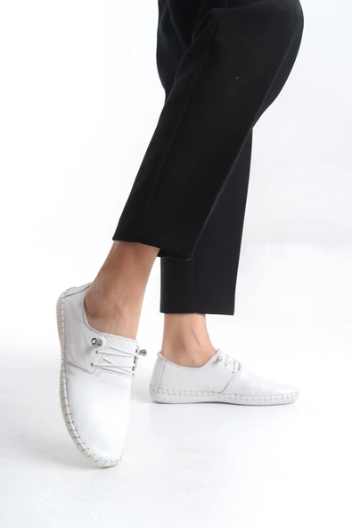 Kadın Hakiki Deri Ortopedik Ayakkabı Tam Kalıp Esnek Comfort Günlük Ayakkabı - Resim 5