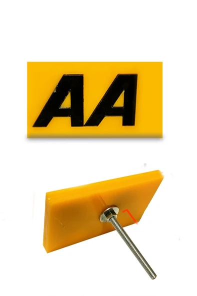 Panjur Arma Sarı Zemin Siyah AA Vidalı Pleksi Izgara Arma Logo ürün görseli 1