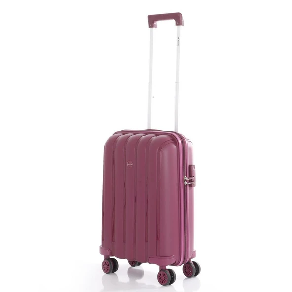 MÇS 3lü Set Kırılmaz Silikon Seyahat Valizi Bavulu V305 Mürdüm - Resim 6