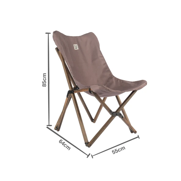 Bag The Joy Ahşap Katlanır Kamp Bahçe Sandalyesi Antrasit Iskelet Koyu Gri Kılıf - 3