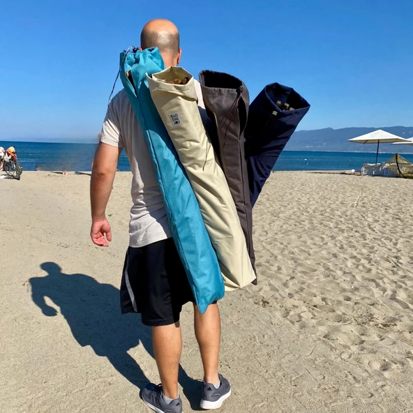 Bag The Joy Ahşap Katlanır Kamp Bahçe Sandalyesi Antrasit Iskelet Turkuaz Kılıf - 6