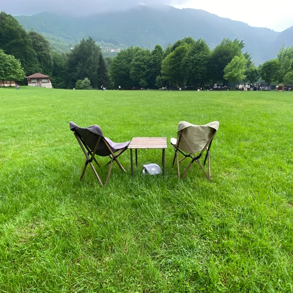 Bag The Joy Ahşap Katlanır Kamp Bahçe Sandalyesi Antrasit Iskelet Koyu Gri Kılıf - 7