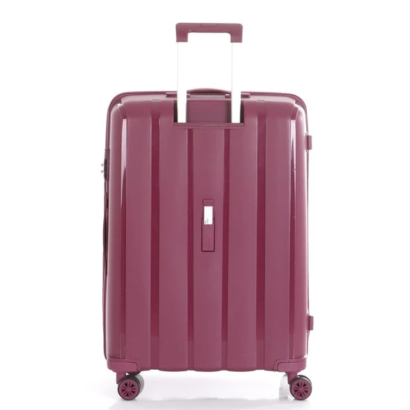 MÇS 3lü Set Kırılmaz Silikon Seyahat Valizi Bavulu V305 Mürdüm - Resim 4