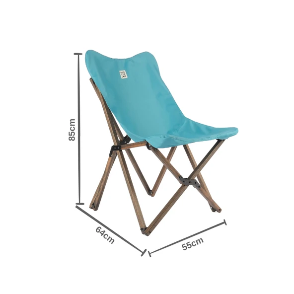 Bag The Joy Ahşap Katlanır Kamp Bahçe Sandalyesi Antrasit Iskelet Turkuaz Kılıf - 3