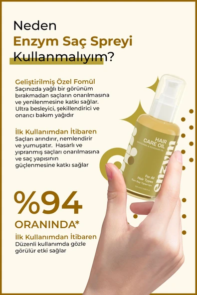 ENZYM COSMETICS Hızlı Uzama Etkili, Onarıcı Kompleks Doğal Saç Bakım Yağı 100 ml (MACADAMİA VE BİBERİYE YAĞI) - 2