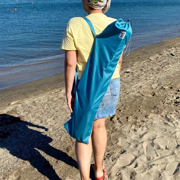 Bag The Joy Ahşap Katlanır Kamp Bahçe Sandalyesi Antrasit Iskelet Turkuaz Kılıf - 8