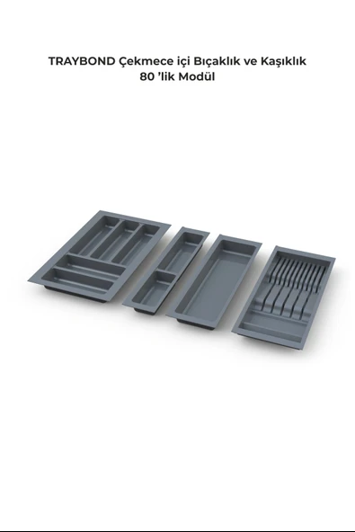 Çekmece Içi Kaşıklık Ve Bıçaklık Düzenleyici  Antresit, 74x48 Yandan Ve Boydan 4Cm Kesilebilir - 4
