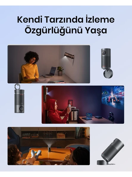 Anker Nebula Capsule Air 150 Lümen Siyah HD Wi-Fi Google Taşınabilir Mini Projeksiyon Cihazı - 4