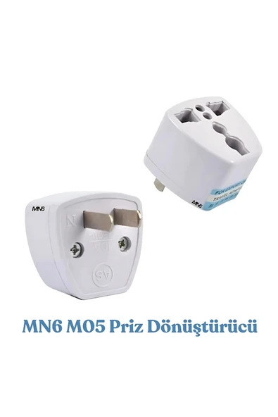 MN6 M05 Priz Dönüştürücü/2 Adet Fiş -TÜRK-İNGİLİZ FİŞİNİ AMERİKAN FİŞİNE Çevirici Adaptör - Resim 7