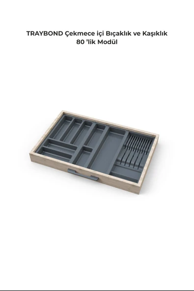 Çekmece Içi Kaşıklık Ve Bıçaklık Düzenleyici  Antresit, 74x48 Yandan Ve Boydan 4Cm Kesilebilir - 2