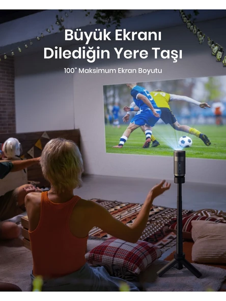 Anker Nebula Capsule Air 150 Lümen Siyah HD Wi-Fi Google Taşınabilir Mini Projeksiyon Cihazı - 5