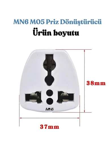 MN6 M05 Priz Dönüştürücü/2 Adet Fiş -TÜRK-İNGİLİZ FİŞİNİ AMERİKAN FİŞİNE Çevirici Adaptör - Resim 6