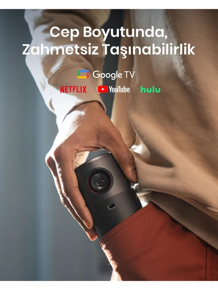 Anker Nebula Capsule Air 150 Lümen Siyah HD Wi-Fi Google Taşınabilir Mini Projeksiyon Cihazı - 2