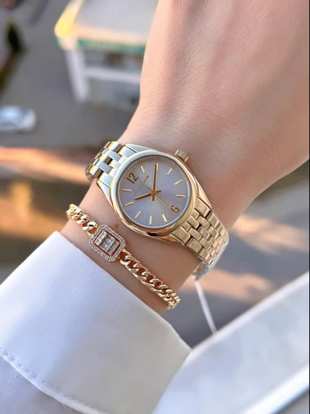 U.S.POLO ASSN Çelik Kordon 5 Atm Suya Dayanıklı Kadın Kol Saati+Bileklik Hediyeli USPA.2109.M07 - Resim 2