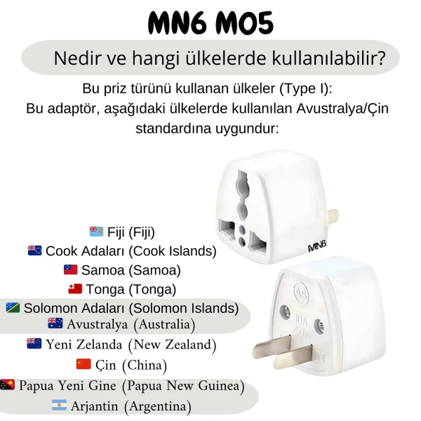 MN6 M05 Priz Dönüştürücü/10 Adet Fiş -TÜRK-İNGİLİZ FİŞİNİ AMERİKAN FİŞİNE Çevirici Adaptör - Resim 2