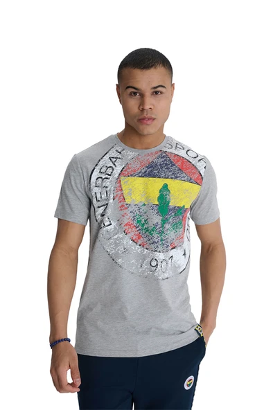 Fenerbahçe Orijinal Lisanslı 6 Renk Logo Gri Tribün T-Shirt Hediyelik Ahşap Kutulu - 4
