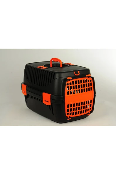 Pribor Kedi Köpek Evcil Hayvan Taşıma Çantası Box Orta Boy Çok Fonksiyonlu Siyah Turuncu - 3