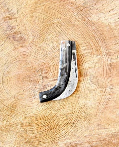 Tapan Ters Aşı ve Budama Bıçağı 20-22 cm Kara Çelik Boynuz - 3