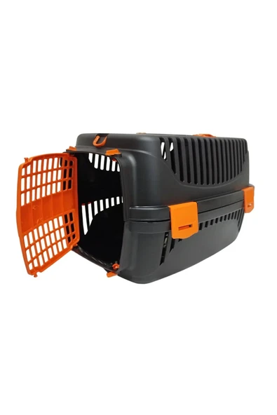 Pribor Kedi Köpek Evcil Hayvan Taşıma Çantası Box Orta Boy Çok Fonksiyonlu Siyah Turuncu - 2