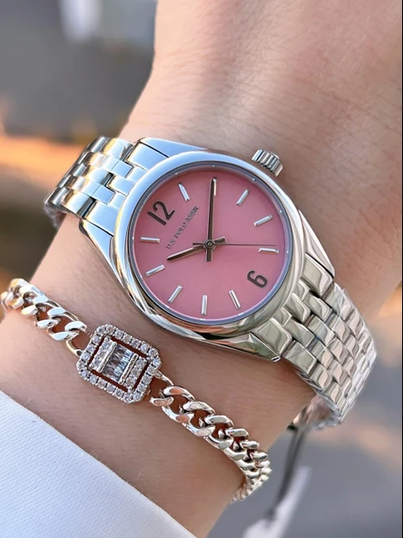 U.S.POLO ASSN Çelik Kordon 5 Atm Suya Dayanıklı Kadın Kol Saati+Bileklik Hediyeli USPA.2109.m03 ürün görseli