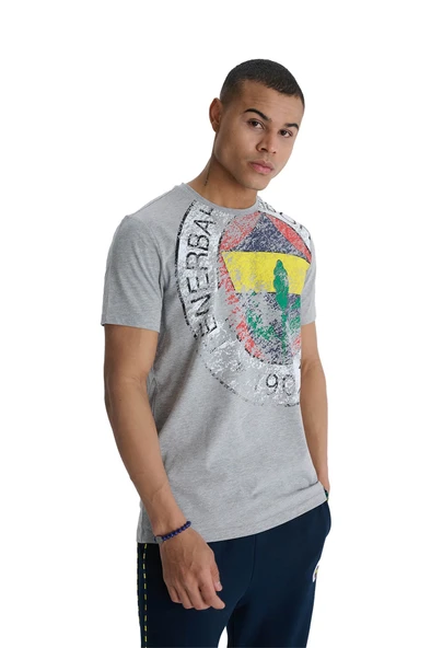 Fenerbahçe Orijinal Lisanslı 6 Renk Logo Gri Tribün T-Shirt Hediyelik Ahşap Kutulu - 5