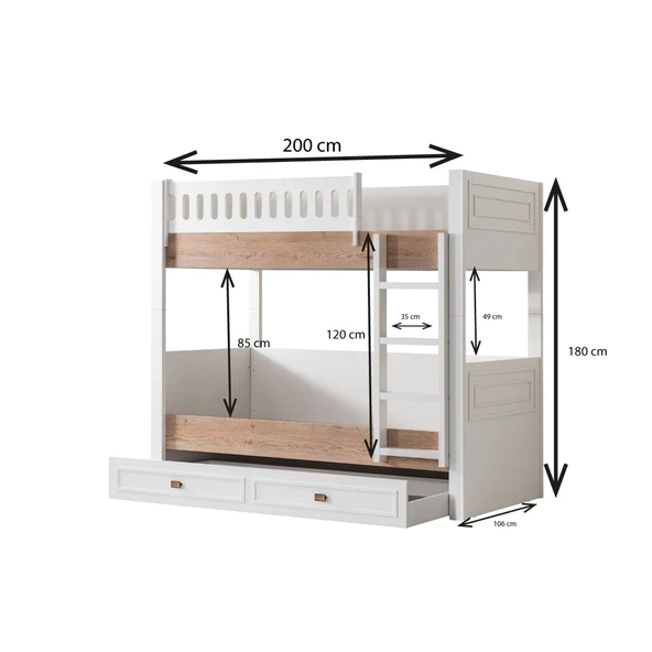 Ranza, Zenit Yavrulu Genç Odası Takımı Ranza + Üç Kapaklı Dolap - 5
