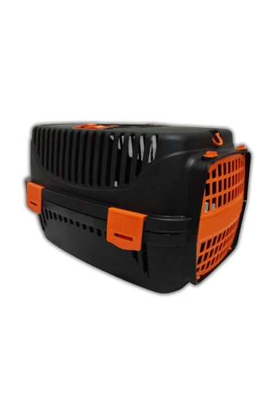 Pribor Kedi Köpek Evcil Hayvan Taşıma Çantası Box Orta Boy Çok Fonksiyonlu Siyah Turuncu