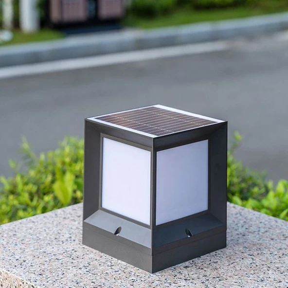 15 x 19 Cm, 30 Watt, Kumandalı, Güneş Enerjili ve E27 Duylu, 3 Işık Modlu Solar Küp Bahçe Armatürü
