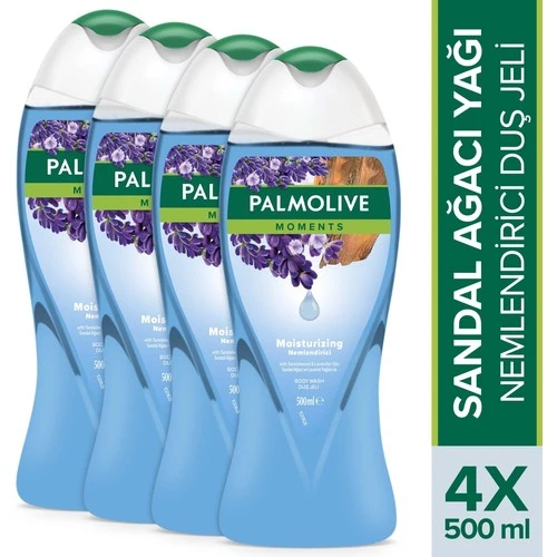Palmolive Moments Sandal Ağacı ve Lavanta Yağları ile Nemlendirici Banyo ve Duş Jeli 500 ml x 4 Adet