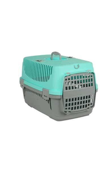Pribor Hz-100 Kedi Köpek Evcil Hayvan Taşıma Çantası Box Orta Boy Çok Fonksiyonlu Su Yeşili Gri