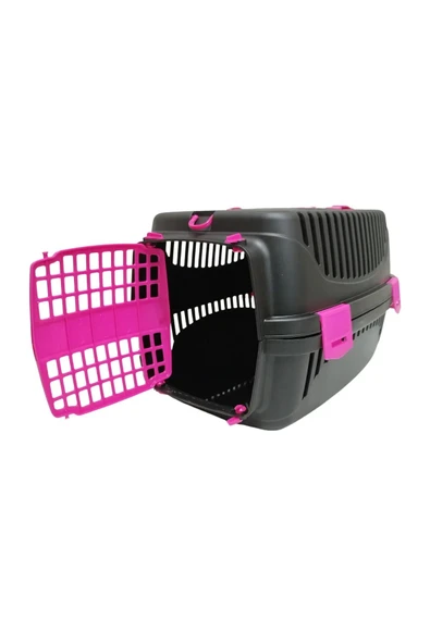 Pribor Kedi Köpek Evcil Hayvan Taşıma Çantası Box Orta Boy Çok Fonksiyonlu Siyah-pembe - 3