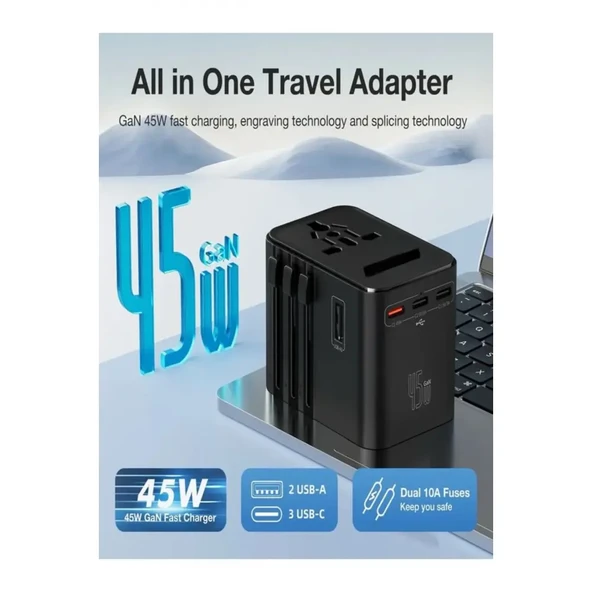 Fulltech 45W Seyahat Şarj Adaptörü FC22 - 3