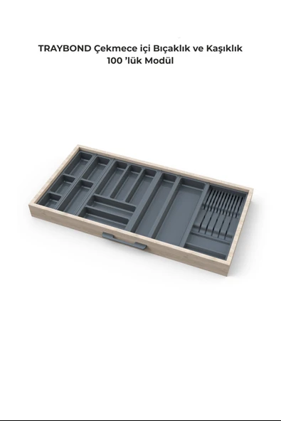 Çekmece Içi Kaşıklık Ve Bıçaklık Düzenleyici  Antresit, 94x48 Yandan Ve Boydan 4Cm Kesilebilir - 2