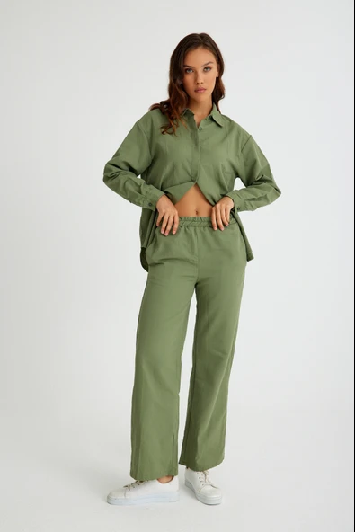 Alt Üst Keten Günlük İkili Takım - Resim 12