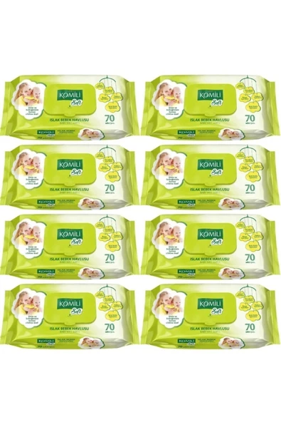 Komili Soft Kapaklı Islak Bebek Havlusu 70 Yaprak x 8 Paket