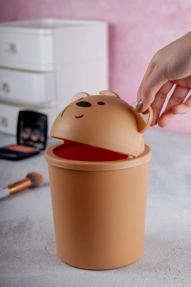 HOMENIVA Bears Mini Masaüstü Çöp Kutusu 1 LT - 2
