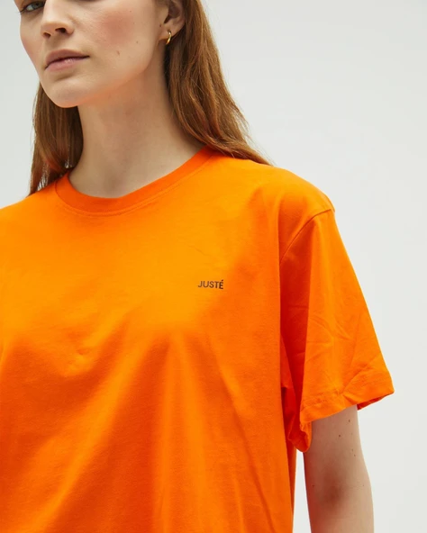 Turuncu Oversize Crop T-shirt - 3