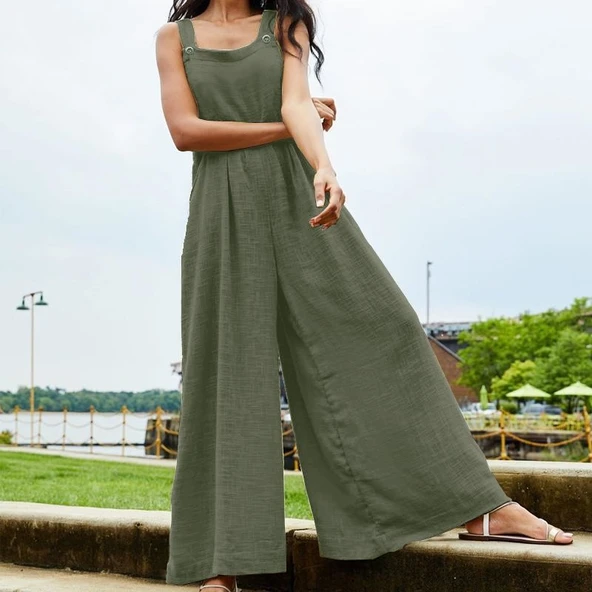 Günlük Keten Yazlık Salaş Kadın Tulum