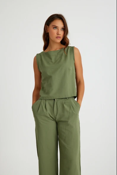 Rahat  Kolsuz  Alt Üst Kadın Takım Keten Günlük ürün görseli 1