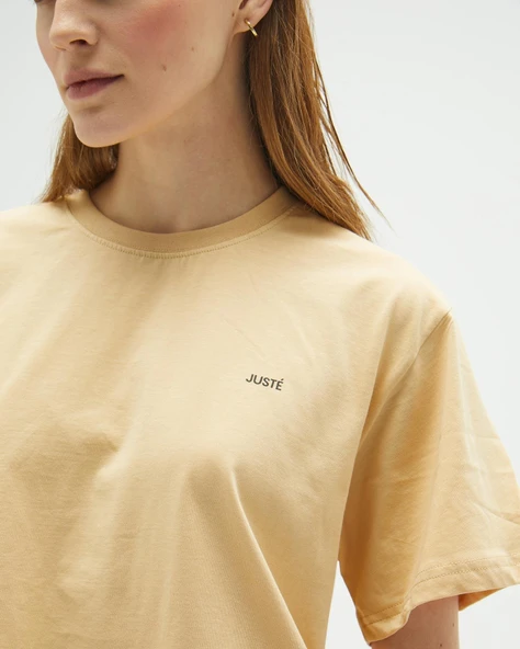 Bej Oversize Crop T-shirt - 5
