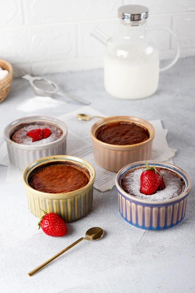 HOMENIVA 4 Adet Hologram Porselen Sufle Kabı – Fırın Airfryer Mikrodalga Kabı - 2