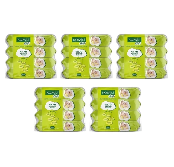 Komili Soft Kapaklı Islak Bebek Havlusu 70 Yaprak x 20 Paket